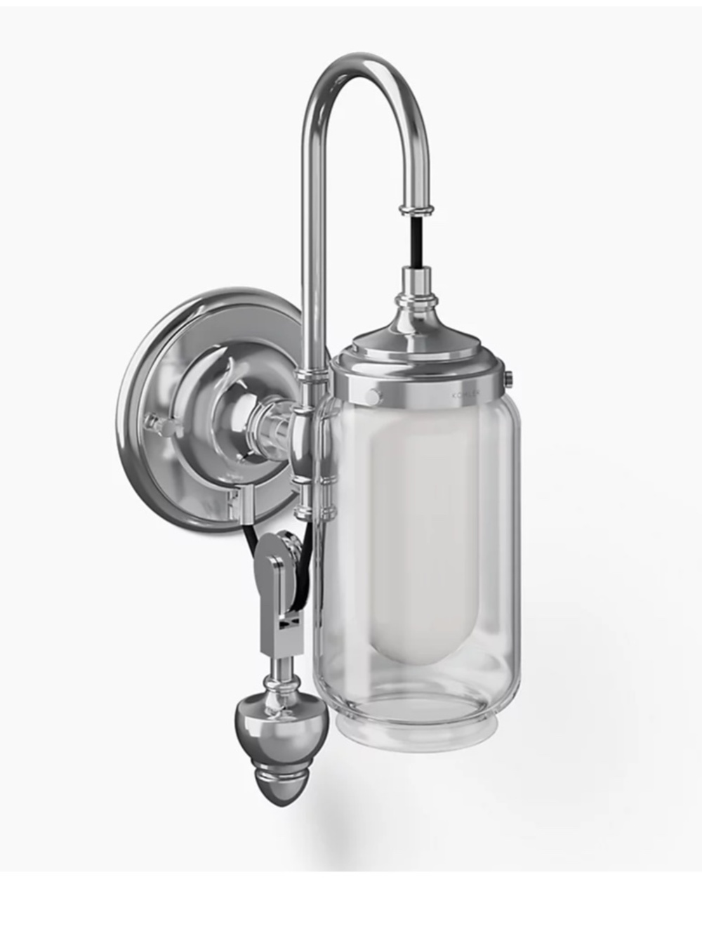 NWT Kohler Artifacts Single Wall Sconce with Adjustable Pulley Polished Chrome